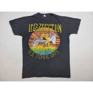 Led Zeppelin Bay Island 1975‎ US Tour Short Sleeve 2010 Rock Band Mens M Faded